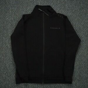 YoungLA Jacket Mens Small Black Track Bomber Full Zip‎ Pockets